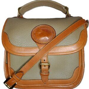 Vintage Dooney & Bourke R123 Surrey Pony Express Handbag Crossbody Satchel Taupe